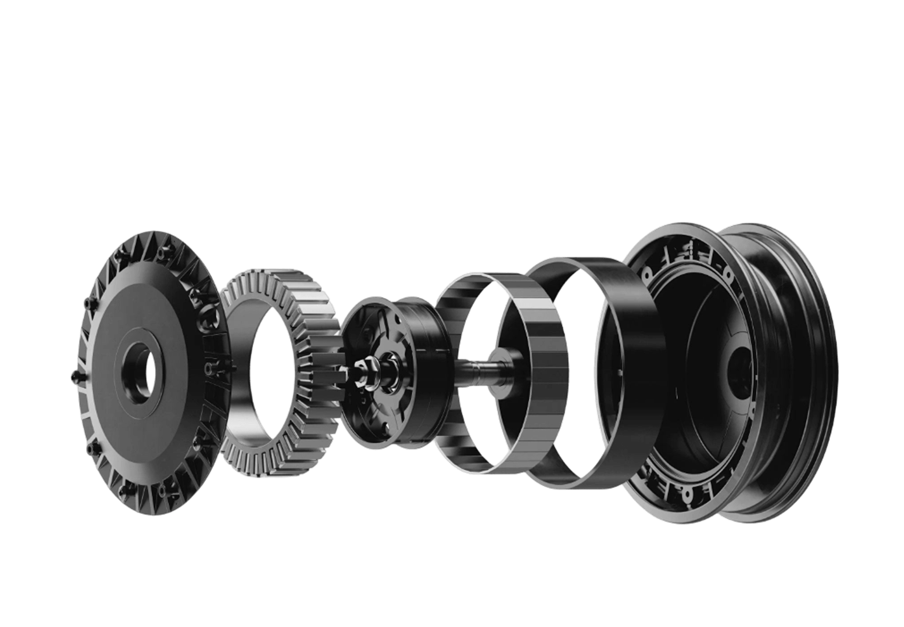 Exploded view of the paddle board motor