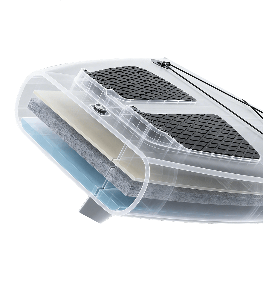 Transparent board deck detail