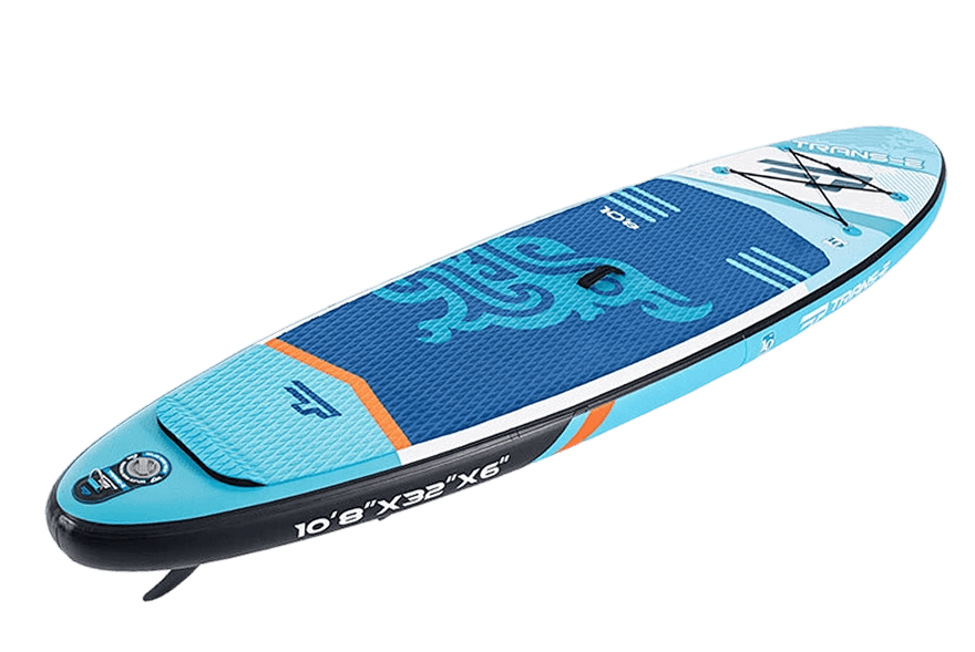 Blue paddle board side profile